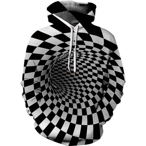 3D Hoodie Men/Woman Sweatshirt Customized Black white Gradient Hoodie Solid Hooded teenagers ashion whirlpool Polluter jacket