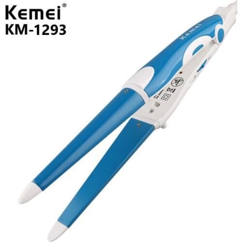 Hair curler temperature adjustment tourmaline ion flat iron widened ceramic heating plate DIY design salon styling tool KM-1293