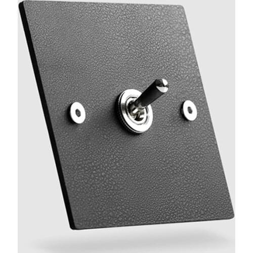 220V Vintage Wall Light Switch Retro Lamp Switch 1/2/3 Gang 2 Way 86 Type Home Panel Socket Iron Lever Leather Switches