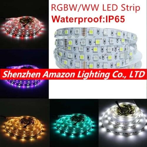 LED Strip Waterproof IP20/65 5050 RGBW DC12V 60 LED/m RGB+White / RGB+Warm White Flexible LED Light 5m/lot