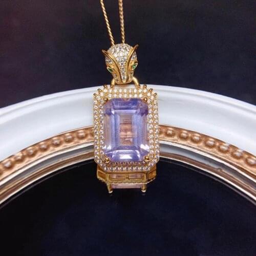 High Quality Luxury Brazil Amethyst pendant Free shipping Necklace pendant Natural amethyst pendants 925 sterling silver