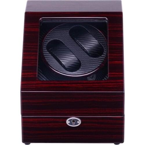Watch Winder,LT Wooden Automatic Rotation 2+3 Storage Case Display Box(Outside is rose red black Inside is black)2019 New style