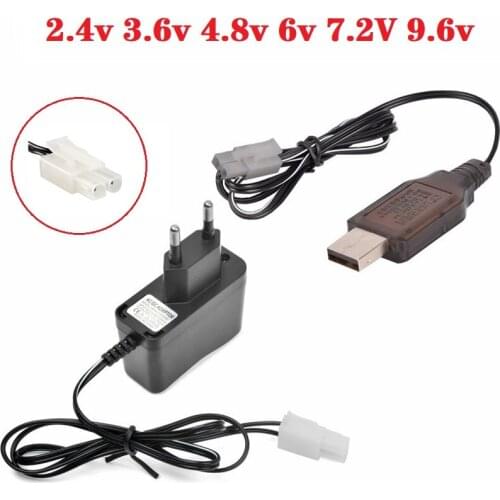 EL6.2-2P/KET-2P/Tamiya) 2.4v 3.6v 4.8v 6v 7.2V 9.6v 250mAh USB Charger For Ni-Cd Ni-MH Battery Pack Toys car boat tank Charger