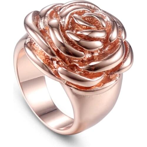 Stainless Steel Rings For Women Ladies Rings Engagement Ring For Woman Luxury Jewelry Gold Color Rose Ring