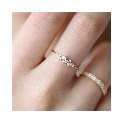 1Pcs Fashion Crystal Simple Ring Zirconia Simple Rings for Women Anti Allergies For Gift