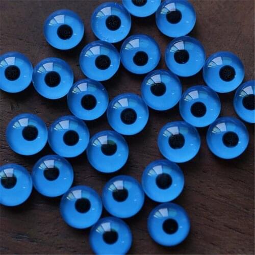 10PC/Lot Crystal Glass Blue Eye Patch 8mm 10mm 12mm Turkish Demon Evil Eyes Jewelry Accessory