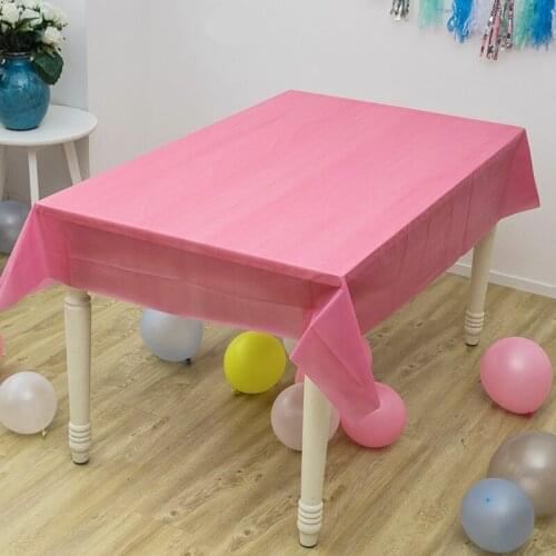 137*183 cm Girls Favors Hot Pink Solid Color Tablecloth Baby Shower Decoration Wedding Maps Happy Birthday Table cover 1PCS/Lot