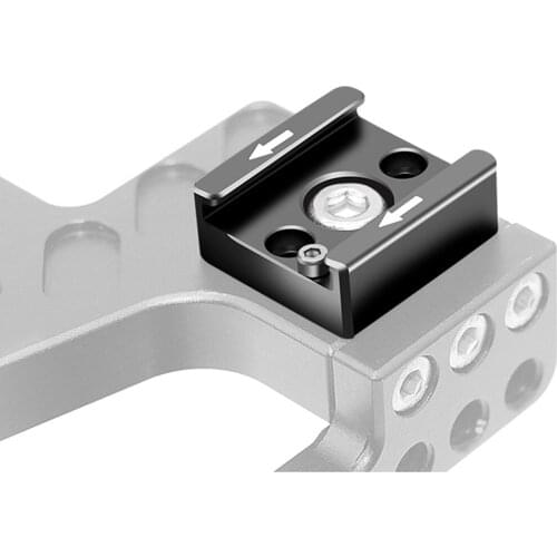 Cold Shoe Mount Adapter 1/4'' Thread Hole Base for Camera Cage Monitor LED Light Microphone Flash for Tripod Ball Head Stand