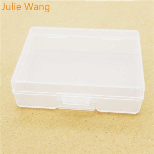 Julie Wang 1PCS 4 Sizes White Square Plastic Storage Box Jewelry Containers Beads Cabochon Pills Makeup Foam Ball Storage Box