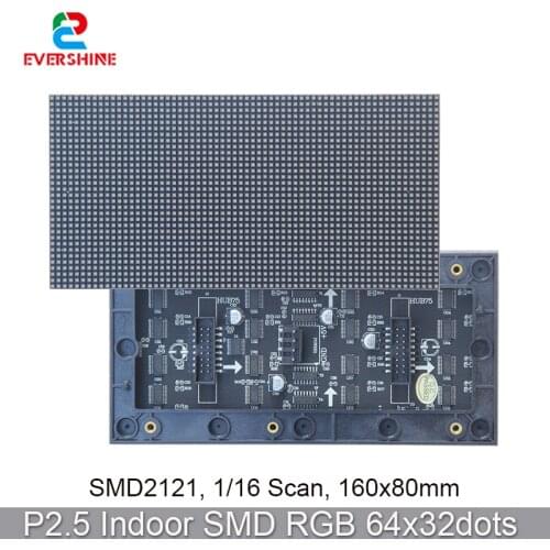 Free Shipping 2.5mm Pitch P2.5 SMD2121 64x32Pixels RGB Full Color Indoor LED Panel Matrix Module Advertising Display Screen