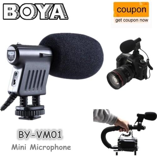 BOYA BY-VM01 Directional Video Condenser Microphone for Canon Nikon DSLR Camera for Canon Sony Gopro DSLR Camera Camcorder