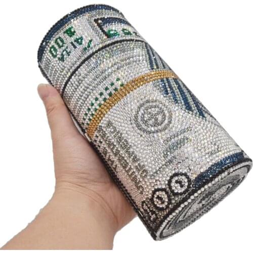 Roundness Dollar Designer Women Party Evening Bags USD Clutch Bags Wristlets Prom Purse SC993