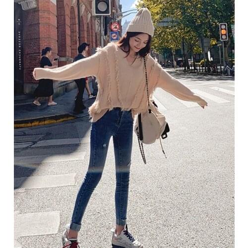 Ff4967 2019 new autumn winter women fashion casual warm nice Sweater korean mustard yellow womens sweaters
