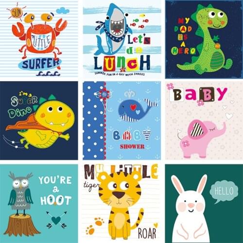 DAWNKNOW Cartoon Animal Backdrop Photography Background Photocall Poster Children Tapestry Kids Party Photo Studio Customize