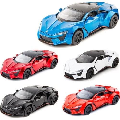 Exquisite 1:32 Lyken sports car alloy model,simulation die-cast sound and light pull back sports car toy,free shipping