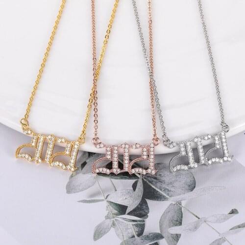 Exquisite Number Necklaces for Women Custom Year &Date Necklace Pendant 1980 to 2019 Zircon Necklace Christmas Gift