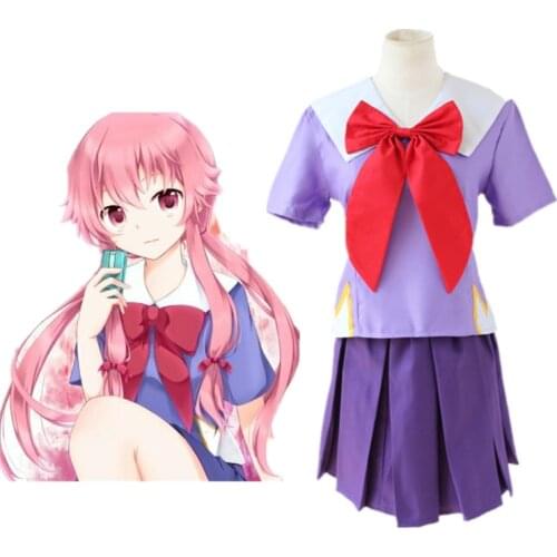 Anime The Future Diary Cosplay Costumes Yuno Gasai Cosplay Costume School Uniforms Halloween Party Mirai Nikki Cosplay Costume