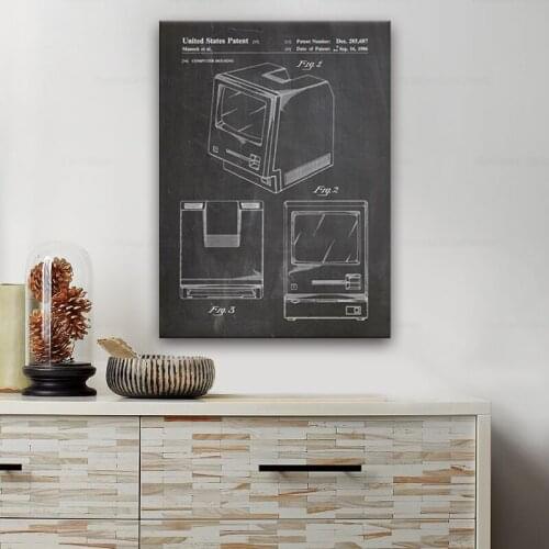 Apple Computer posters,Macintosh PC patent, Technology wall art,Geek decor,vintage print,blueprint,gift idea, wall Decorations