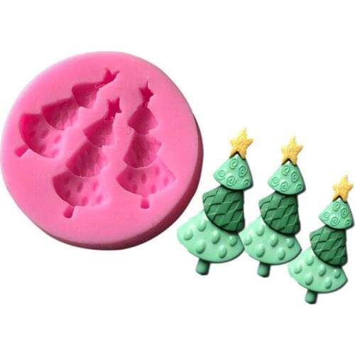 Small Size Christmas tree Shape Silicone molds Handmade Soap Mold, Fondant Cake Decoration Sugar Craft Tools baking tools E032