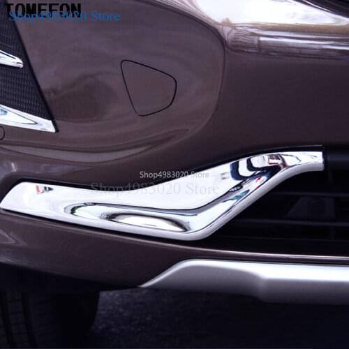 2PCS ABS Chrome Front Lower Grille Cover Trim Molding Car Accessories Styling 2pcs For VOLVO XC60 2014 2015 2016 2017