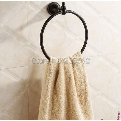 Wall Mounted Black Oil Antique Towel Ring Holders Brass Finish Bathroom Accessory lba852