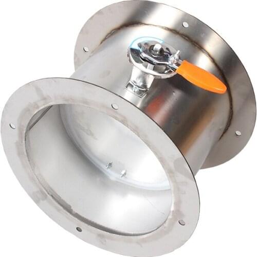 Stainless steel manual damper valve OD51mm-400mm two-way valve ventilation system flange check valve at both ends