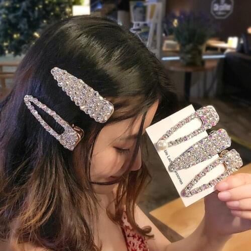 New 2020 Fashion Hair Clip For Women Korean Trendy Girl Barrettes Hairpins Hair Accessories Headwear Crystal Pearl Side Clip