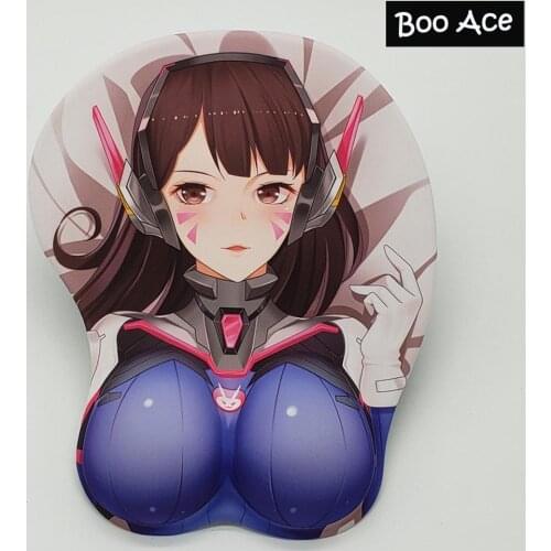 New D.VA Anime 3D Oppai Mouse Pad Wrist rest