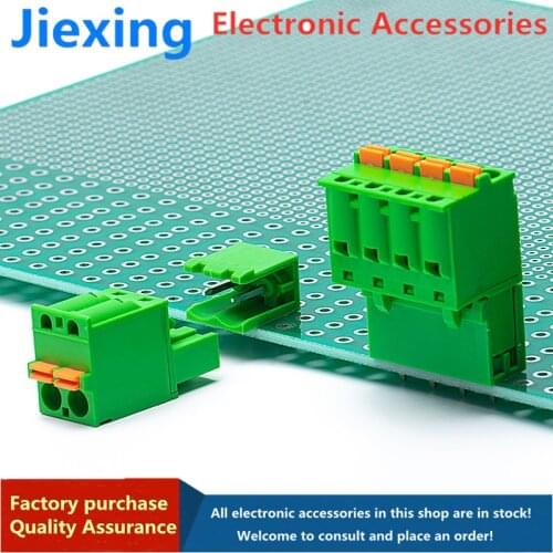 PCB plug-in terminal blocks Screw-free spring pressing type wiring 2EDGKD-5.08 2P-24P green