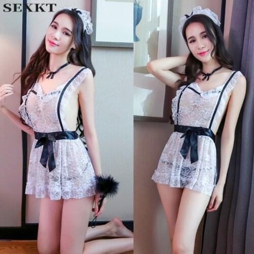 Sexy Lingerie Sexy Seduction Suit Cute Maid Maid Costume Uniform Exposed Pp Apron Pajamas