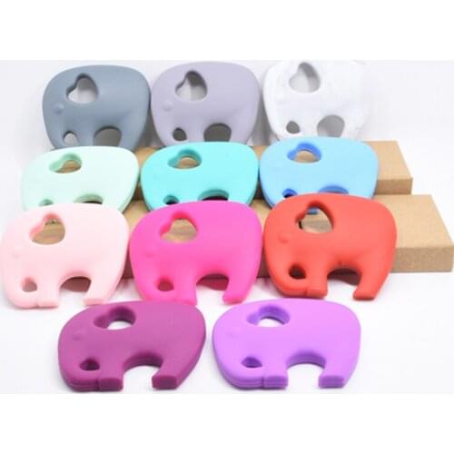 1 PC BPA Free DIY Baby Shower Silicone Elephant Teething Pendant Animal Pacifier Dummy Nursing Soother Sensory Toy Gift
