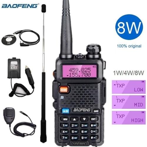 UV-5R 8W High Power Walkie Talkie Radio Station Baofeng UV5R Ham CB Radio Amateur Dual Band VHF UHF Transceiver 10KM Intercom