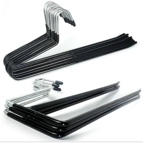 5pcs/lot 35cm Black Metal Dip Hanger Pants Single Double Slip-resistant Hangers For Clothes Racks