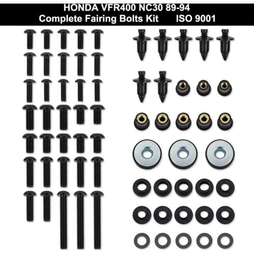 Fit For Honda VFR400 NC30 1989 1990 1991 1992 1993 1994 Full Fairing Bolts Kit Fairing Clip Speed Nut Body Screw Stainless Steel