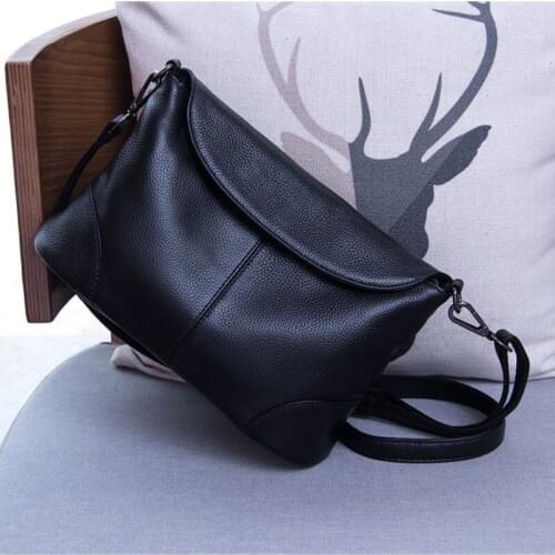 Genuine Leather New Black Ladies Bag Fashion Small Crossbody Bags For Women Shoulder Bag Luxury Female Casual Tote Bags Handbags