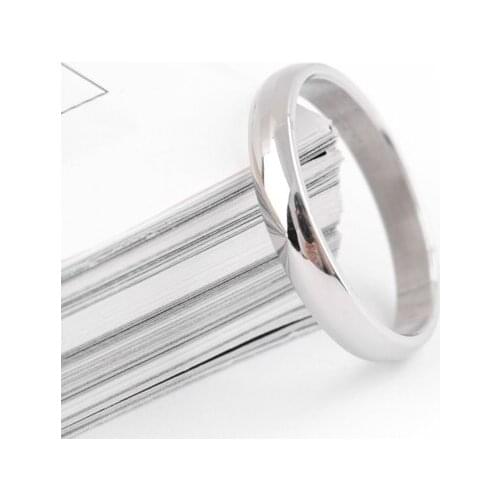 Women Men mill finish Ring 316L glaze Polish Stainless Steel 4mm wide Curve Arc Band US Size