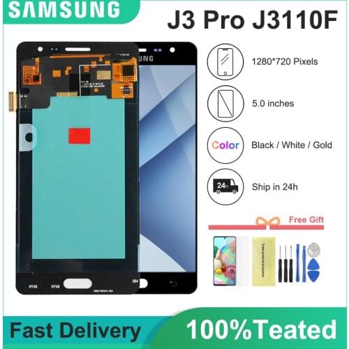 5.0'' Super AMOLED J3110 LCDs For Samsung Galaxy J3 Pro J3110 J3P J3119 LCD Display Touch Screen Assembly Digitizer Replacement