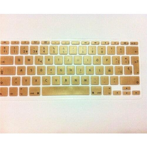 Gold Spanish EU Silicone Keyboard Cover Skin Protector For MacBook Air 11" 11.6" for Macbook Air 11 Tyrant