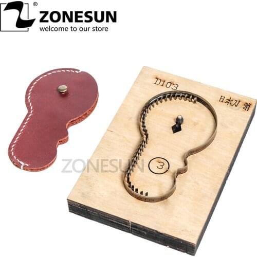 ZONESUN D103 Customized leather cutting die DIY Key Ring Wooden Template Knife Punching Key Chain Cutting Mould Cutter