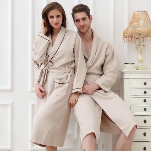 100% waffle cotton robe 100% cotton waffle bathrobes lovers spring summer bathrobes