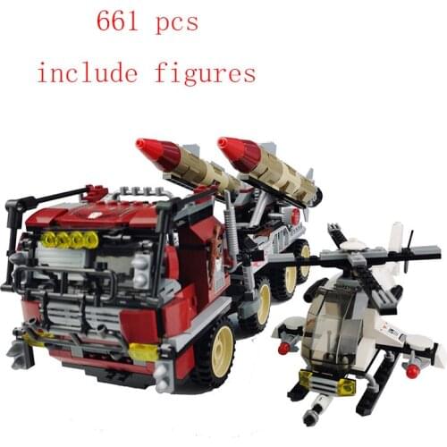 Enlighten 3207 656Pcs Building Blocks War City Thunder Mission Army Super Weapon Rocket Car Bricks Toys for children