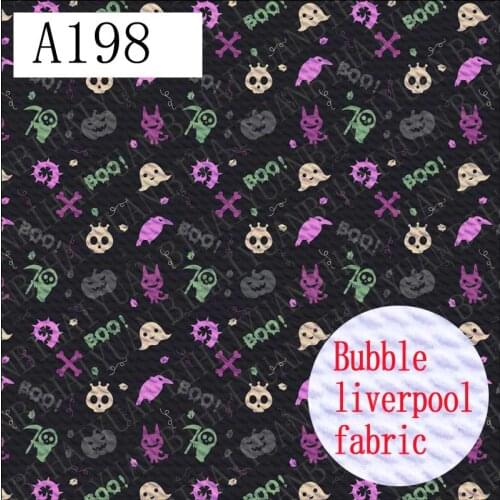 50cm*145cm 4 Way Stretch Spandex Knit Halloween Printed Bullet Texture Liverpool Fabric For Baby Head Wrap A198