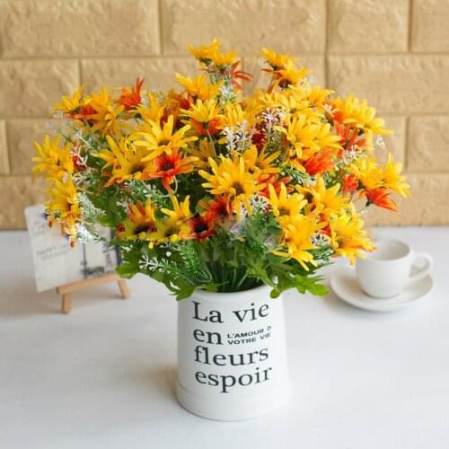 6 forks 18 Heads artificial Stamen Bud Bouquet Leaf flower for home Garden wedding Car decoration Box crafts Supplies 33cm