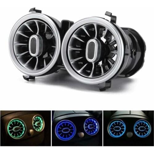 64 Color Rear LED Turbine Air Vent Outlet Ambient Light Kit Replacement for Mercedes-Benz A/CLA/GLA-Class W177 C118 2019