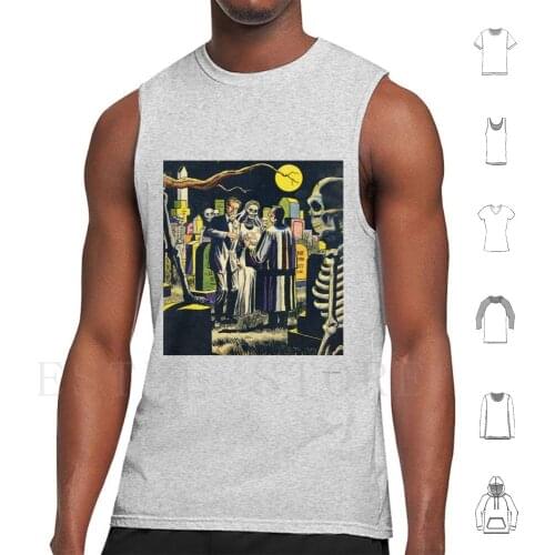 The Skeleton Bride Tank Tops Vest Sleeveless Corpse Bride Wedding Horror Classic Vintage Pulp Undead Funny Silly