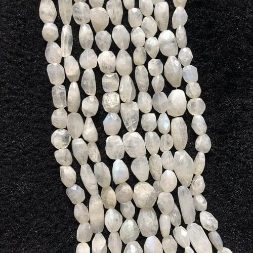 Genuine Blue Flash Moonstone Faceted Nugget Gem Beads 8-12mm Small Nugget Cutting Gem Stone Beads,1 of 15"strand