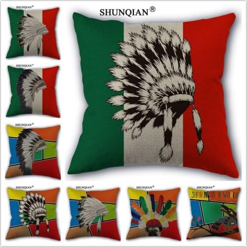 WJY424 African feather headset pillowcase Custom Throw Pillow Case 45x45cm Printed Covers Bed Home Cojines Almofada
