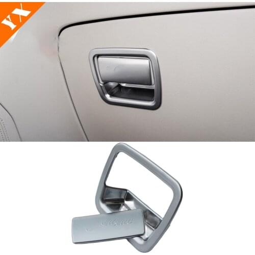 Copilot Glove Storage Box Handle Cover Molding Stickers Trim 2 Pcs for Cadillac XT5 2016 17 18 19 2020 ABS Matte Accessories