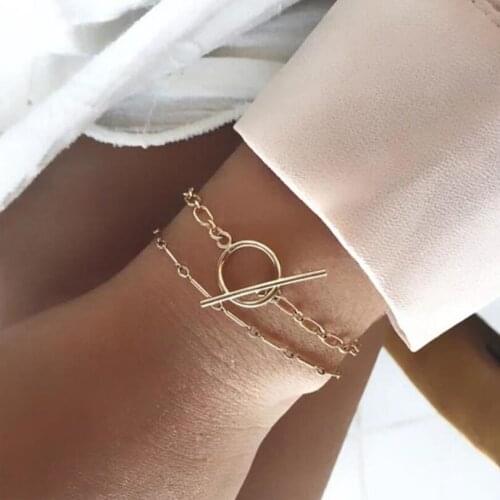 Hot Sale Buckle Design Bracelet New Style Brand Women Bracelet Gold Chain Round Bangles Bracelets Pulseira