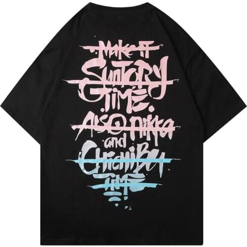 Summer T-shirt Men Women Harajuku Loose Fit T Shirts Hip Hop Tees Fashion Clothes Man Letter Printed Tees Tshirt Drop Shipping